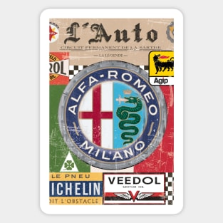 Alfa Romeo Vintage Poster L'Auto Distressed type 1 Sticker